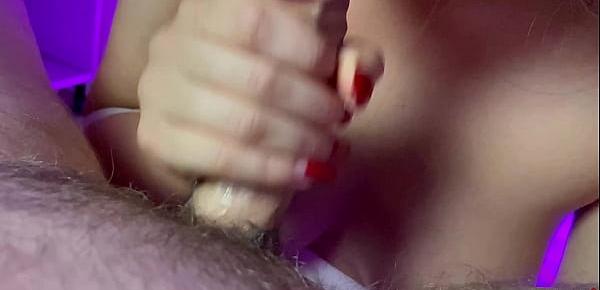 Closeup Titfuck and Blowjob from Girl Loves Big Cocks